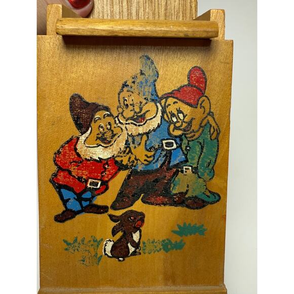 Vintage Snow White Wood Storage Box Walt Disney Productions 1964 Crayons Be Tidy - Picture 5 of 8